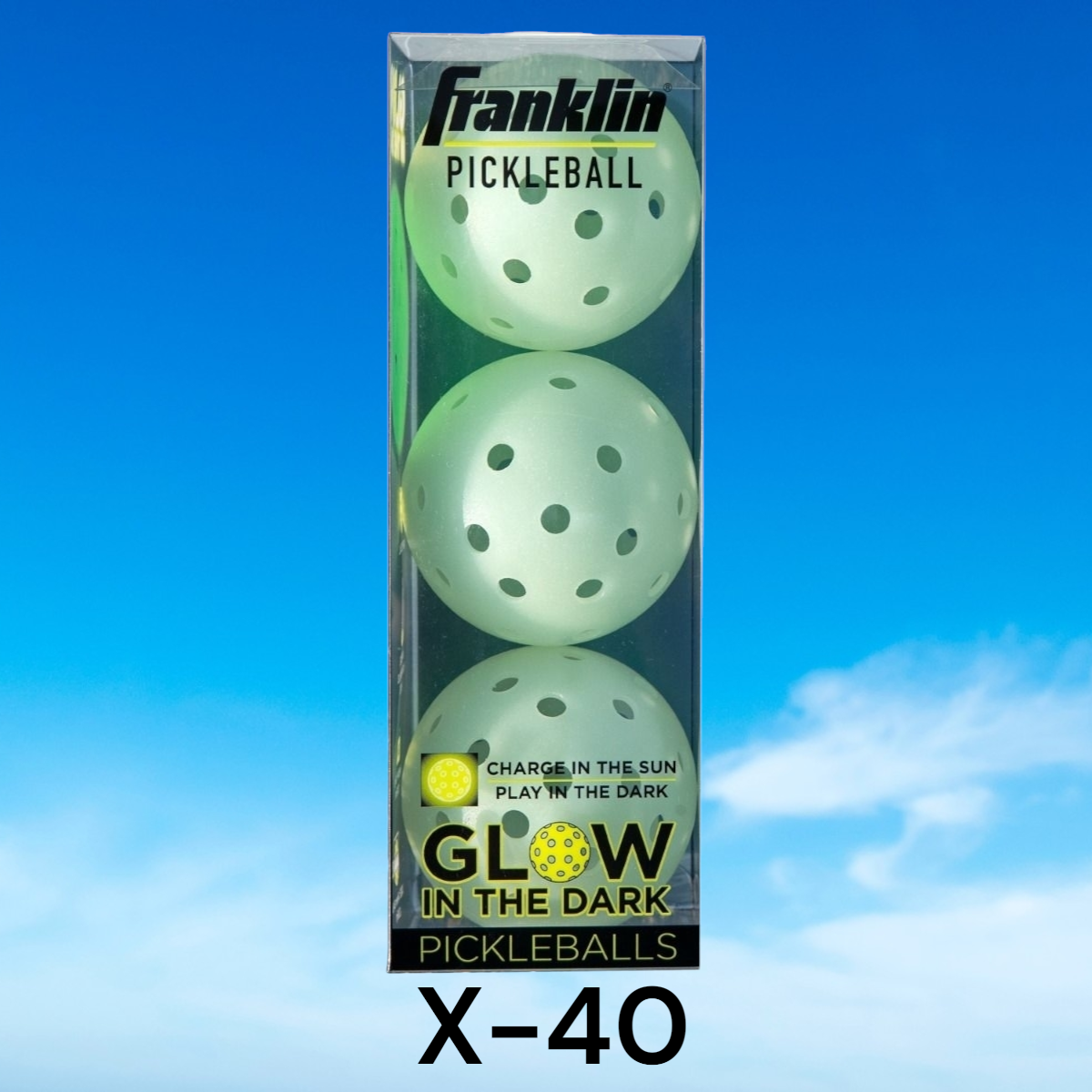 Franklin® X-40 Outdoor Glow in the Dark Pickleballs by Dinkie Pickleball®