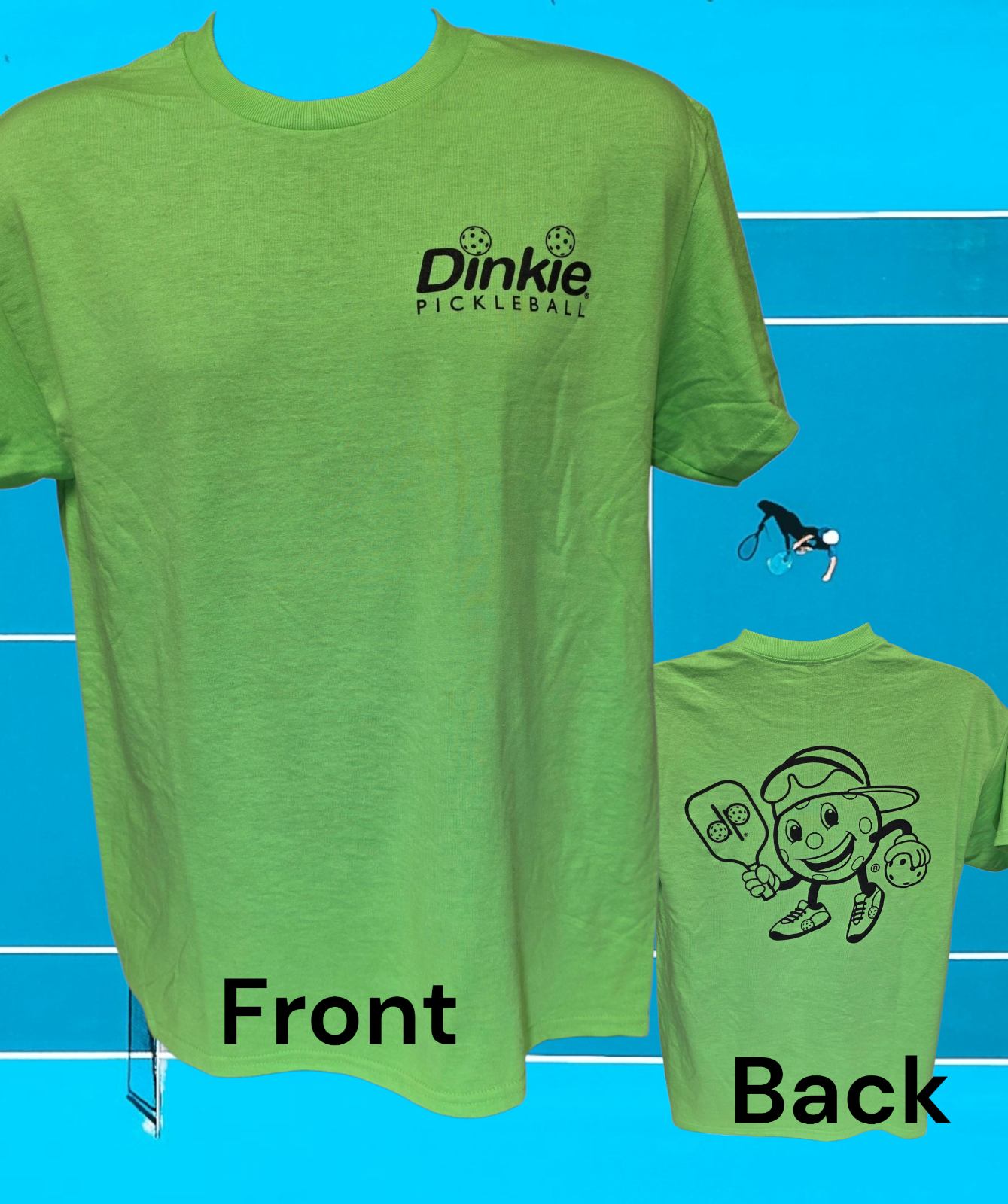 Dinkie® Pickleball logo on soft and quick dry Gildan G800 50/50 T-shirt