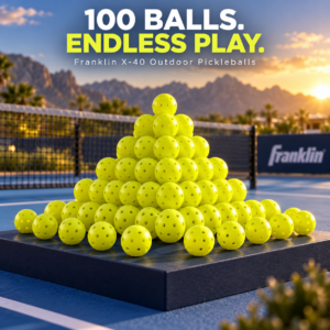 Franklin® X-40 Pickleballs Bulk 100 Pack (Optic Yellow) — front view