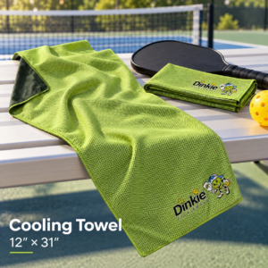 Dinkie® Pickleball Cooling Towel — Green, front view