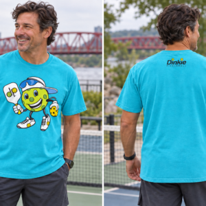Dinkie® Pickleball Mascot T-Shirt Full Color Front — front view