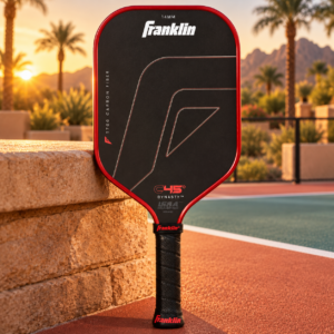 Franklin C45° Carbon Fiber Pickleball Paddle – Dynasty Series 14mm — 14-red, front view